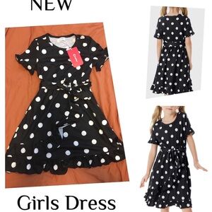 NEW Black and White Polka Dot Girls Dress